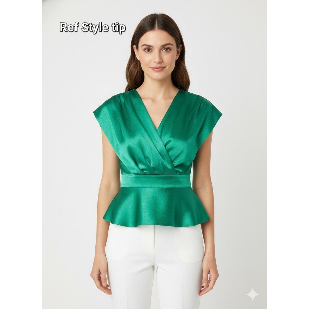 New green plus size  Women's V neck sleeveless Top Sz S, M, L, 2x, 3x